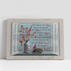 Christian Canvas Wall Art, Cranberry Cardinal I…