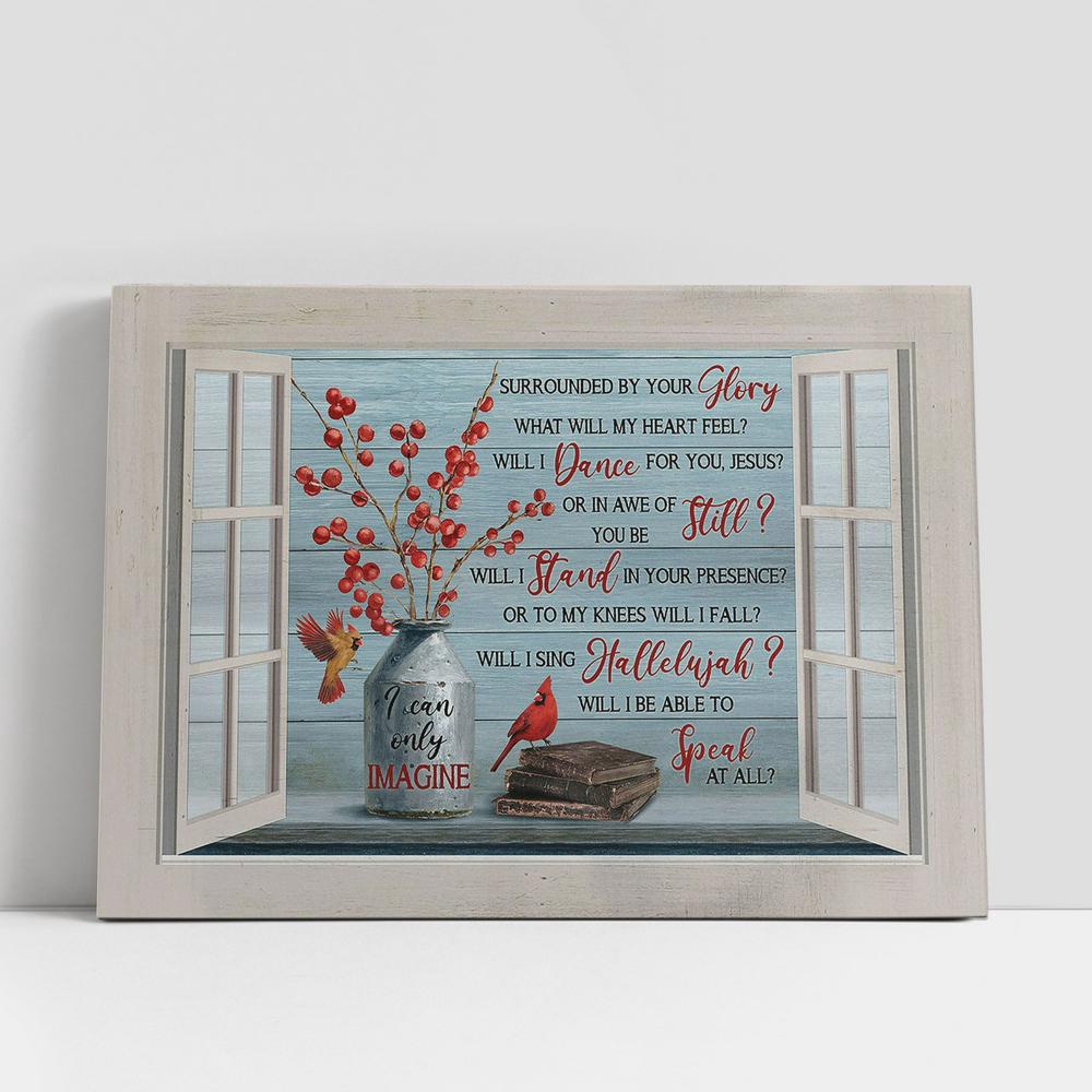 Christian Canvas Wall Art, Cranberry Cardinal I Can Only Imagine Canvas Wall Art Christian Canvas Wall Art, Cranberry Cardinal I Can Only Imagine Canvas Wall Art