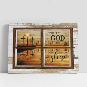 Christian Canvas Wall Art, Cross Beautiful Lake…