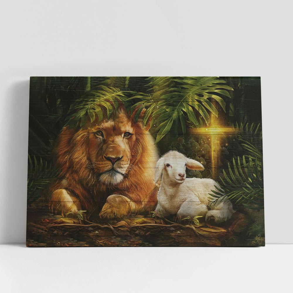 Christian Canvas Wall Art, Cross Lion Of Judah Lamb Of God Canvas Wall Art Christian Canvas Wall Art, Cross Lion Of Judah Lamb Of God Canvas Wall Art