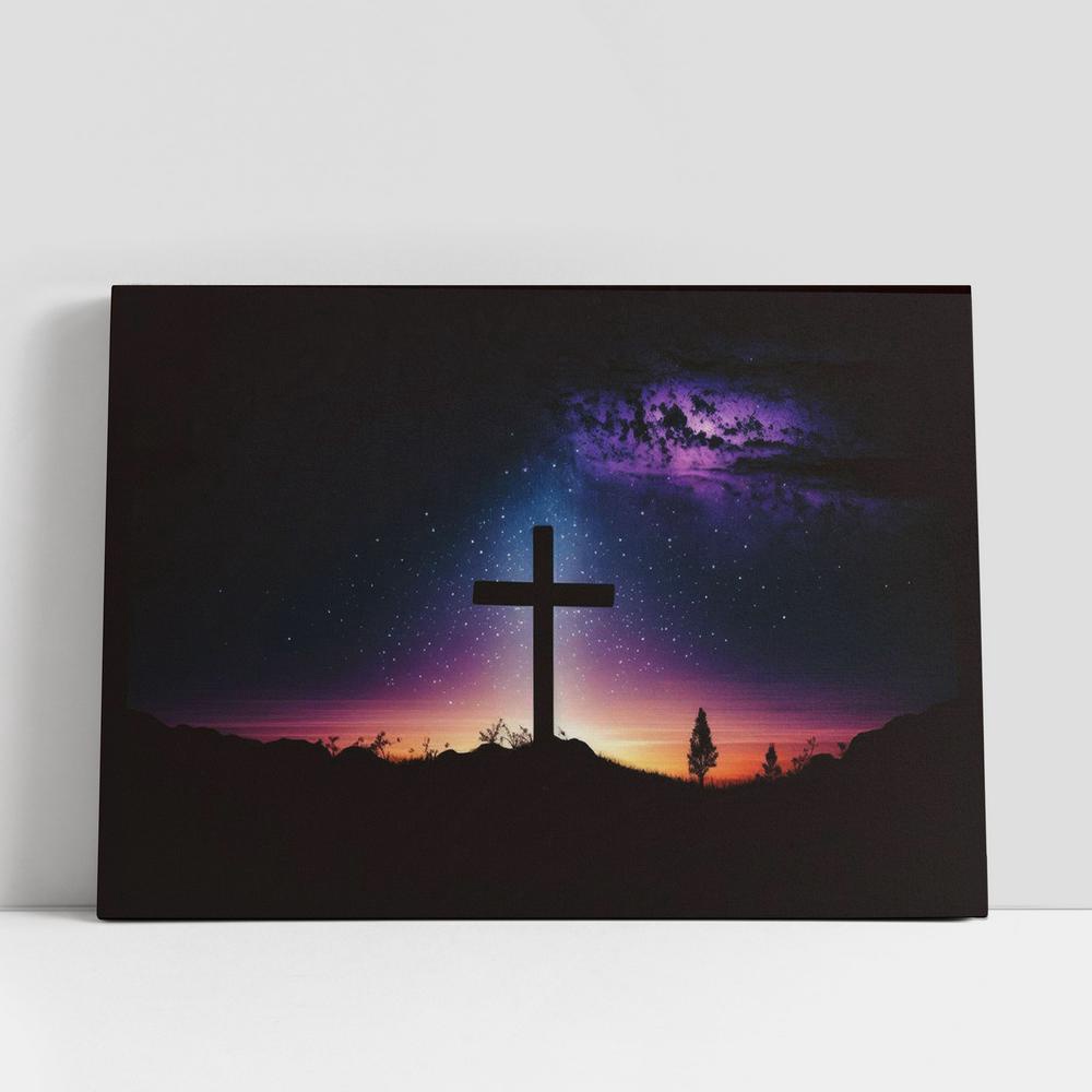 Christian Canvas Wall Art, Cross Middle Forest Christian Giftsity Canvas Pictures, Faith Art Decor