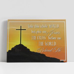 Christian Canvas Wall Art, Cross Mountain Take…