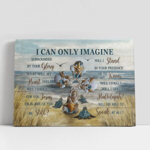 Christian Canvas Wall Art, Cross Sea Turtle…