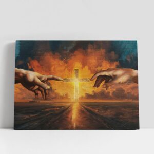 Christian Canvas Wall Art, Cross Sunset Inspirational…