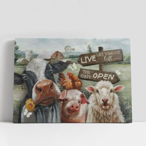 Christian Canvas Wall Art, Dairy Cow White…