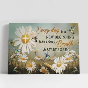 Christian Canvas Wall Art, Daisy Flower Every…