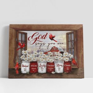 Christian Canvas Wall Art, Daisy Flower Red…