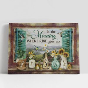 Christian Canvas Wall Art, Daisy Hummingbird In…