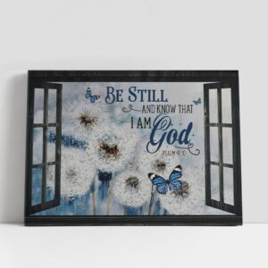 Christian Canvas Wall Art, Dandelion Butterfly Be…