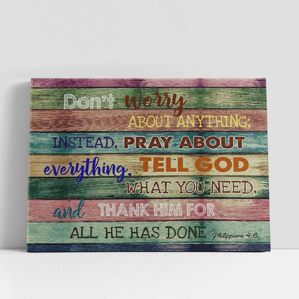 Christian Canvas Wall Art, Don’t Worry About Anything Canvas Print, Bible Verse Wall Art