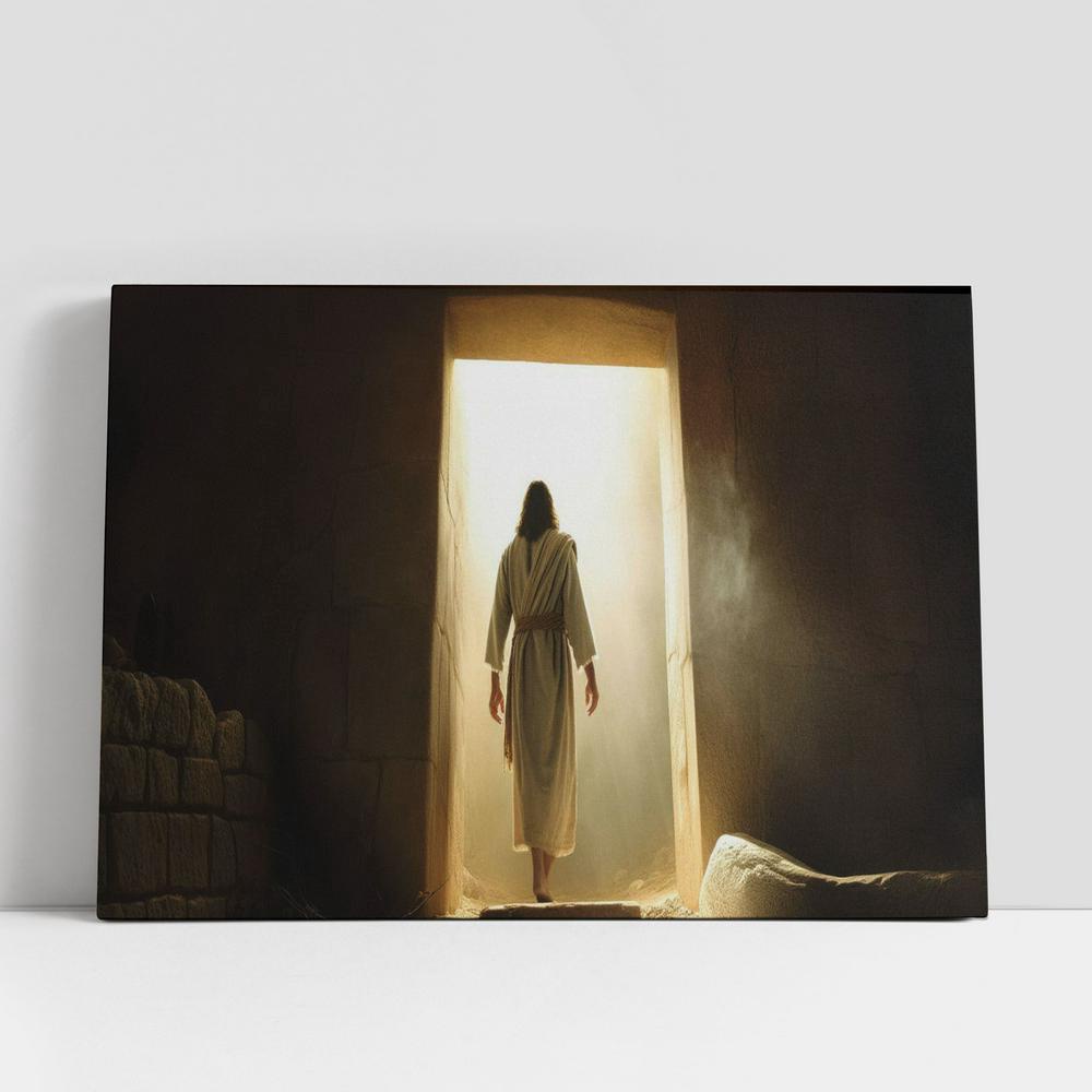 Christian Canvas Wall Art, Easter Jesus Christ Come Out Tomb Canvas Pictures, Faith Art Decor