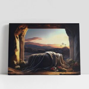 Christian Canvas Wall Art, Empty Tomb Jesus…