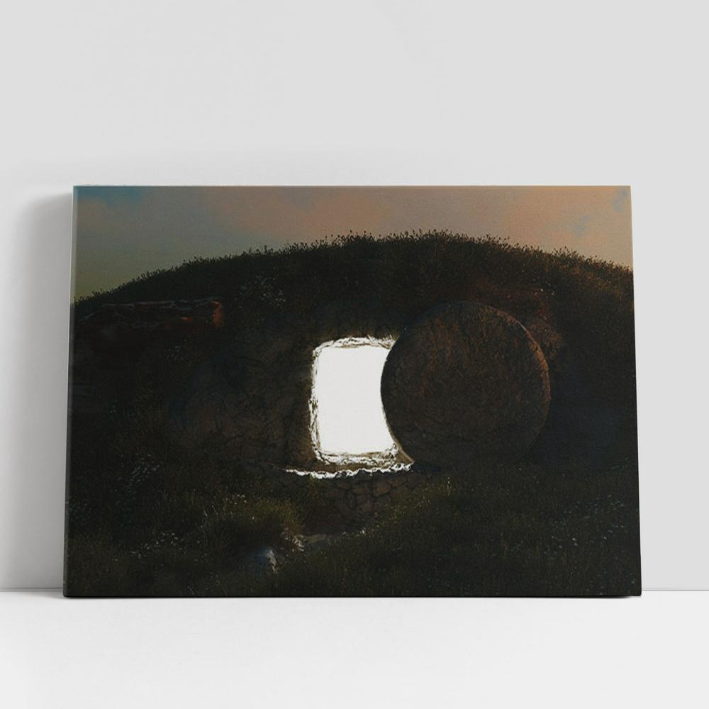 Christian Canvas Wall Art, Empty Tomb Pictures Canvas Art Decor, Easter Wall Art
