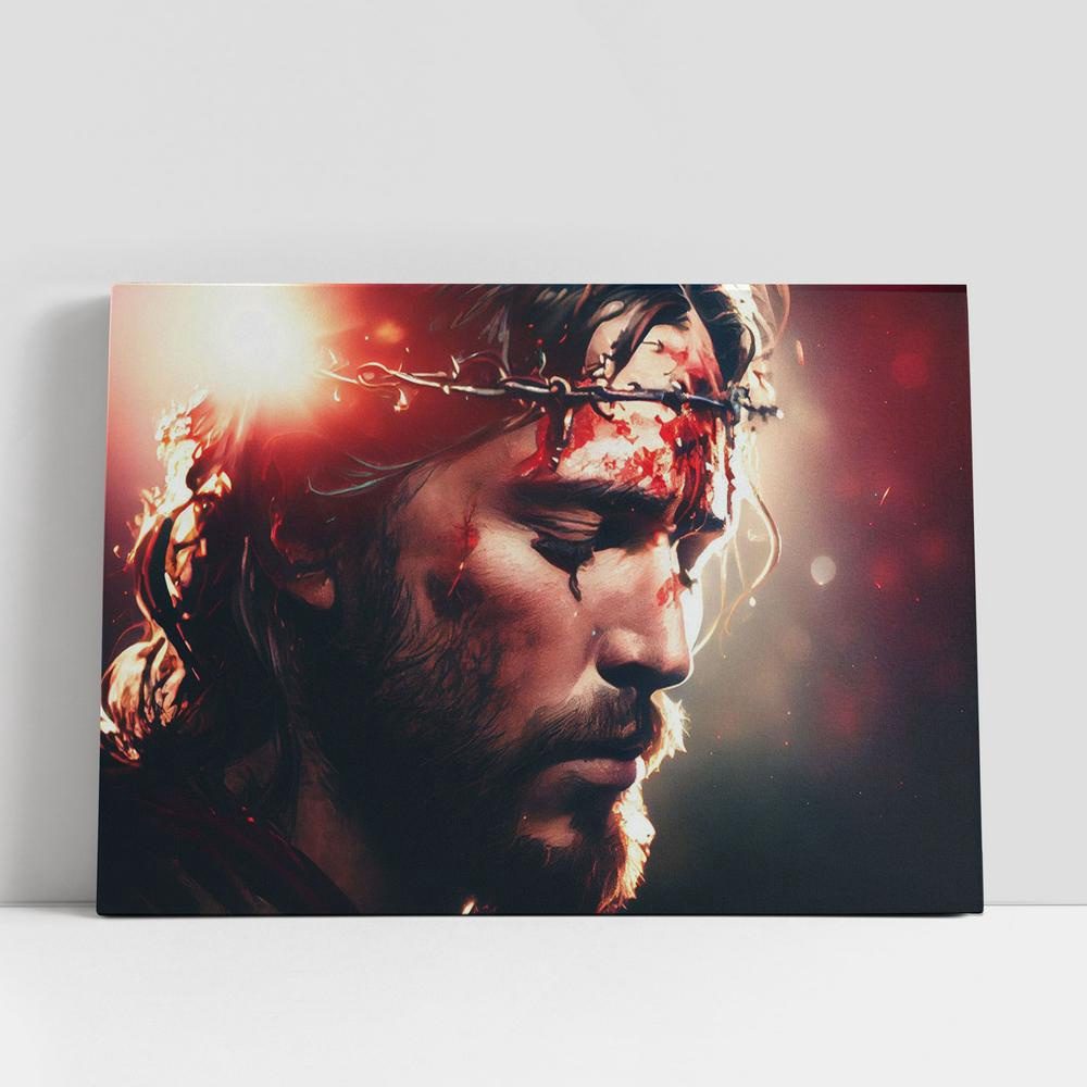 Christian Canvas Wall Art, Face Of Jesus Christ Canvas Pictures, Faith Art Decor