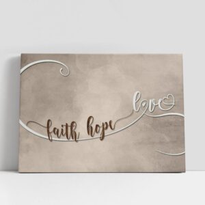 Christian Canvas Wall Art, Faith Hope Love…