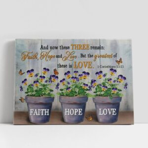 Christian Canvas Wall Art, Faith Hope Love…