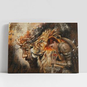 Christian Canvas Wall Art, Female Knight Praying…