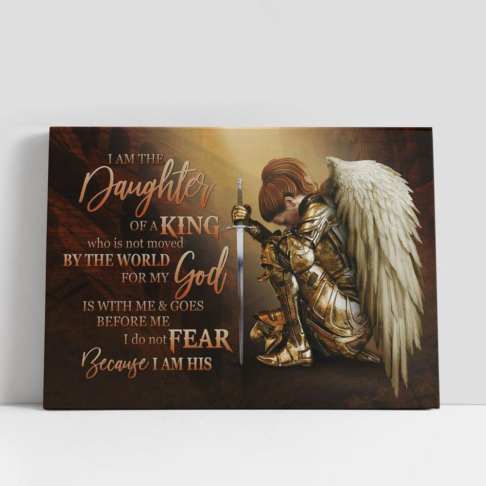 Christian Canvas Wall Art, Female Warrior I Am The Daughter Of A King Canvas Print, Inspirational Canvas Art