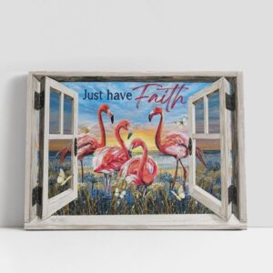 Christian Canvas Wall Art, Flamingo Painting Sunny…