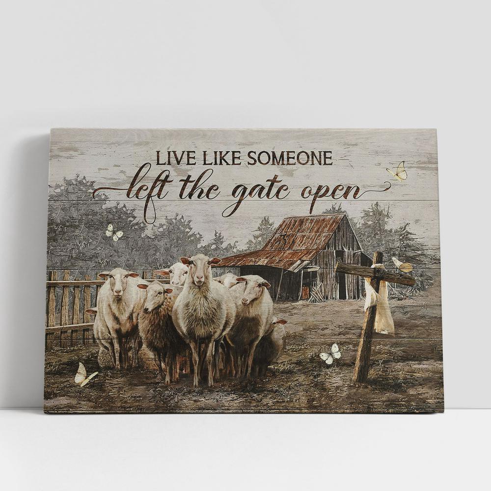 Christian Canvas Wall Art, Goat Live Like Someone Left The Gate Open Wall Art Canvas Christian Canvas Wall Art, Goat Live Like Someone Left The Gate Open Wall Art Canvas