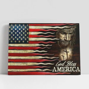 Christian Canvas Wall Art, God Bles America…