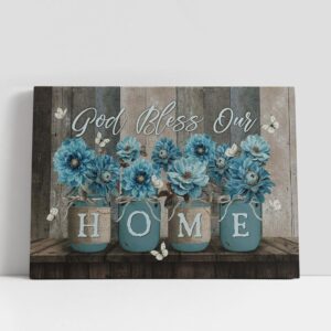 Christian Canvas Wall Art, God Bless Our…