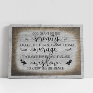 Christian Canvas Wall Art, God Grant Me…
