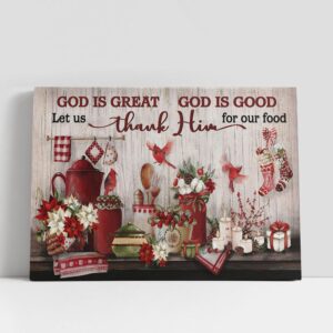 Christian Canvas Wall Art, God Is Great…