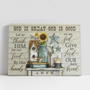 Christian Canvas Wall Art, God Is Great…