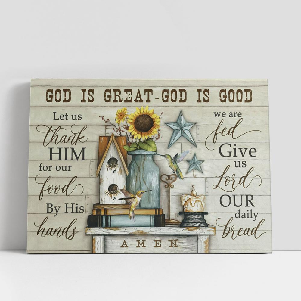 Christian Canvas Wall Art, God Is Great God Is Good Sunflower Large Canvas Art Christian Canvas Wall Art, God Is Great God Is Good Sunflower Large Canvas Art
