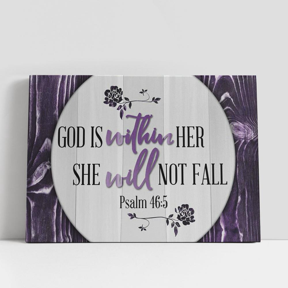 Christian Canvas Wall Art, God Is Within Her She Will Not Fall Canvas Prints Christian Canvas Wall Art, God Is Within Her She Will Not Fall Canvas Prints