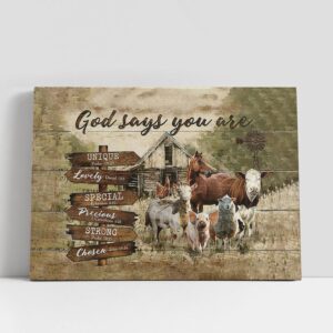 Christian Canvas Wall Art, God Says You…