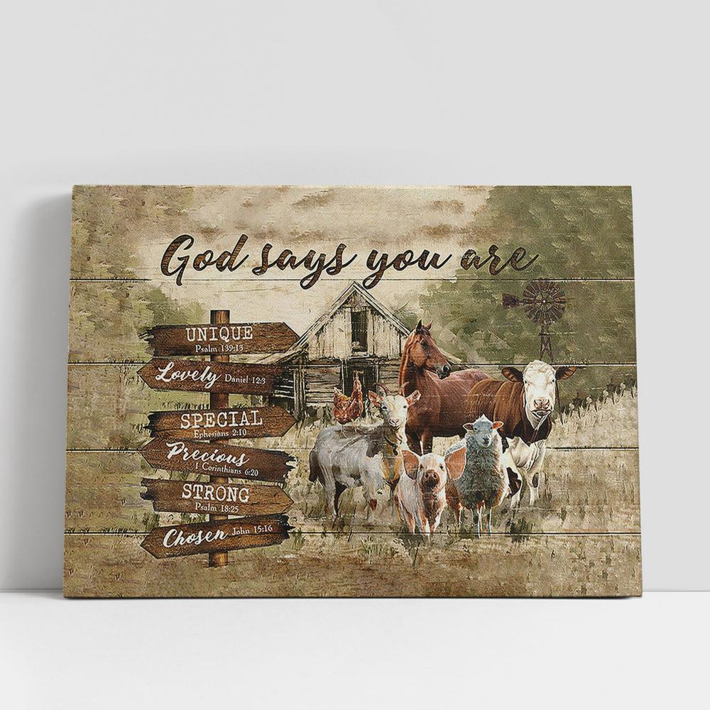 Christian Canvas Wall Art, God Says You Are Animal Peaceful Farmhouse Canvas Wall Art Christian Canvas Wall Art, God Says You Are Animal Peaceful Farmhouse Canvas Wall Art