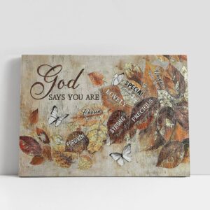 Christian Canvas Wall Art, God Says You…
