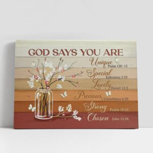 Christian Canvas Wall Art, God Says You…