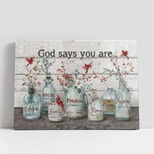 Christian Canvas Wall Art, God Says You…