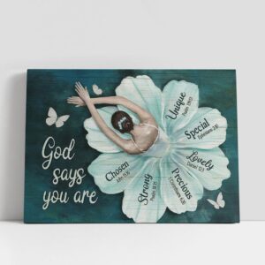 Christian Canvas Wall Art, God Says You…