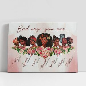 Christian Canvas Wall Art, God Says You…