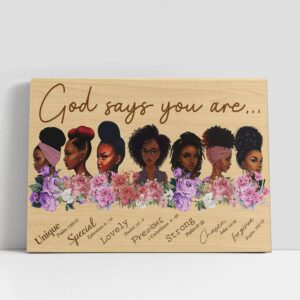 Christian Canvas Wall Art, God Says You…