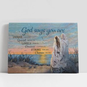 Christian Canvas Wall Art, God Says You…