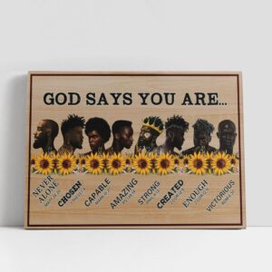 Christian Canvas Wall Art, God Says You…