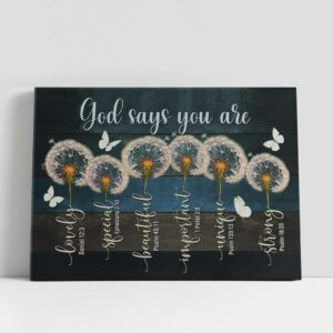 Christian Canvas Wall Art, God Says You…