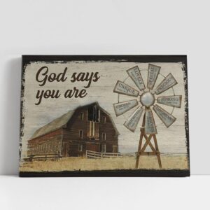 Christian Canvas Wall Art, God Says You…