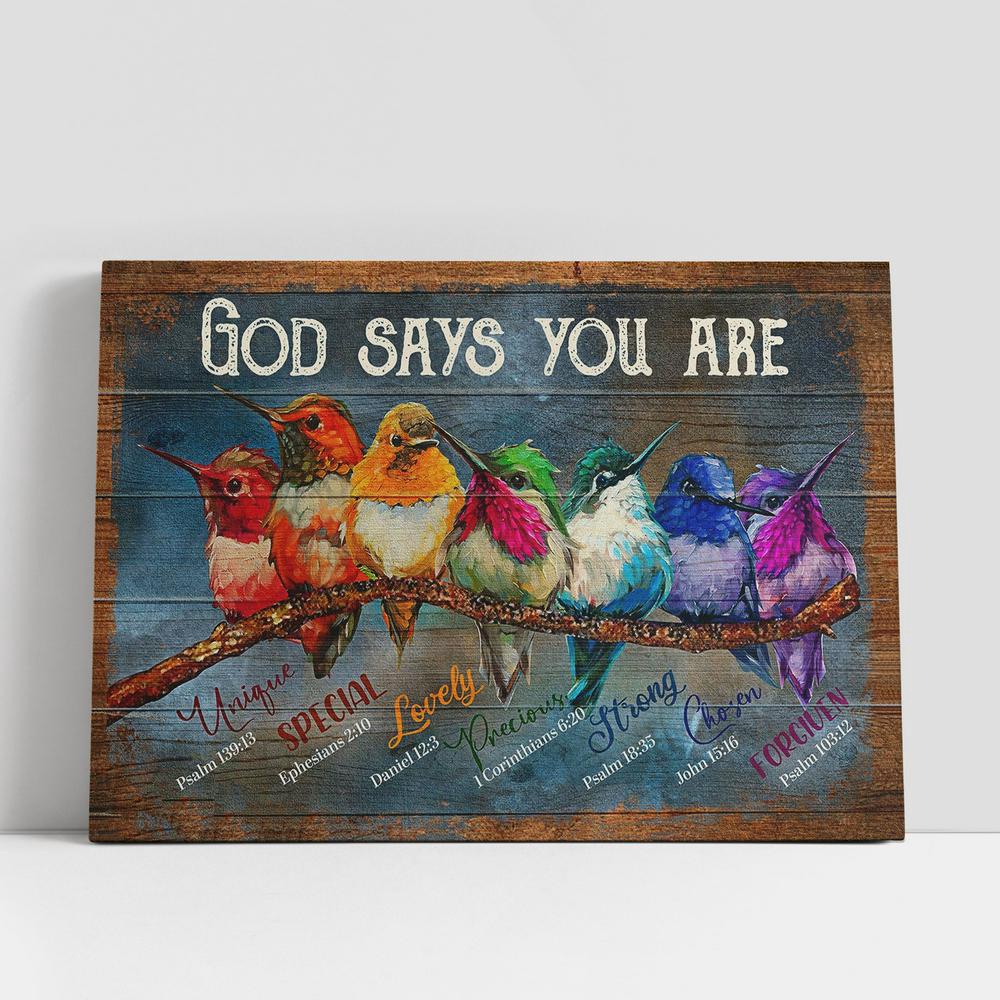Christian Canvas Wall Art, God Says You Are Colorful Birds Canvas Wall Art, Scripture Canvas Prints Christian Canvas Wall Art, God Says You Are Colorful Birds Canvas Wall Art, Scripture Canvas Prints