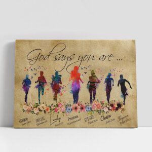 Christian Canvas Wall Art, God Says You…