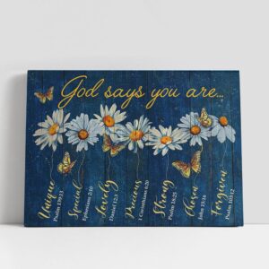 Christian Canvas Wall Art, God Says You…