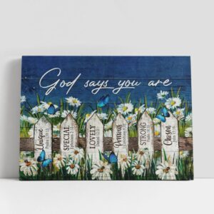 Christian Canvas Wall Art, God Says You…
