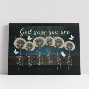 Christian Canvas Wall Art, God Says You…