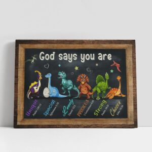 Christian Canvas Wall Art, God Says You…