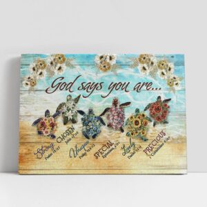 Christian Canvas Wall Art, God Says You…